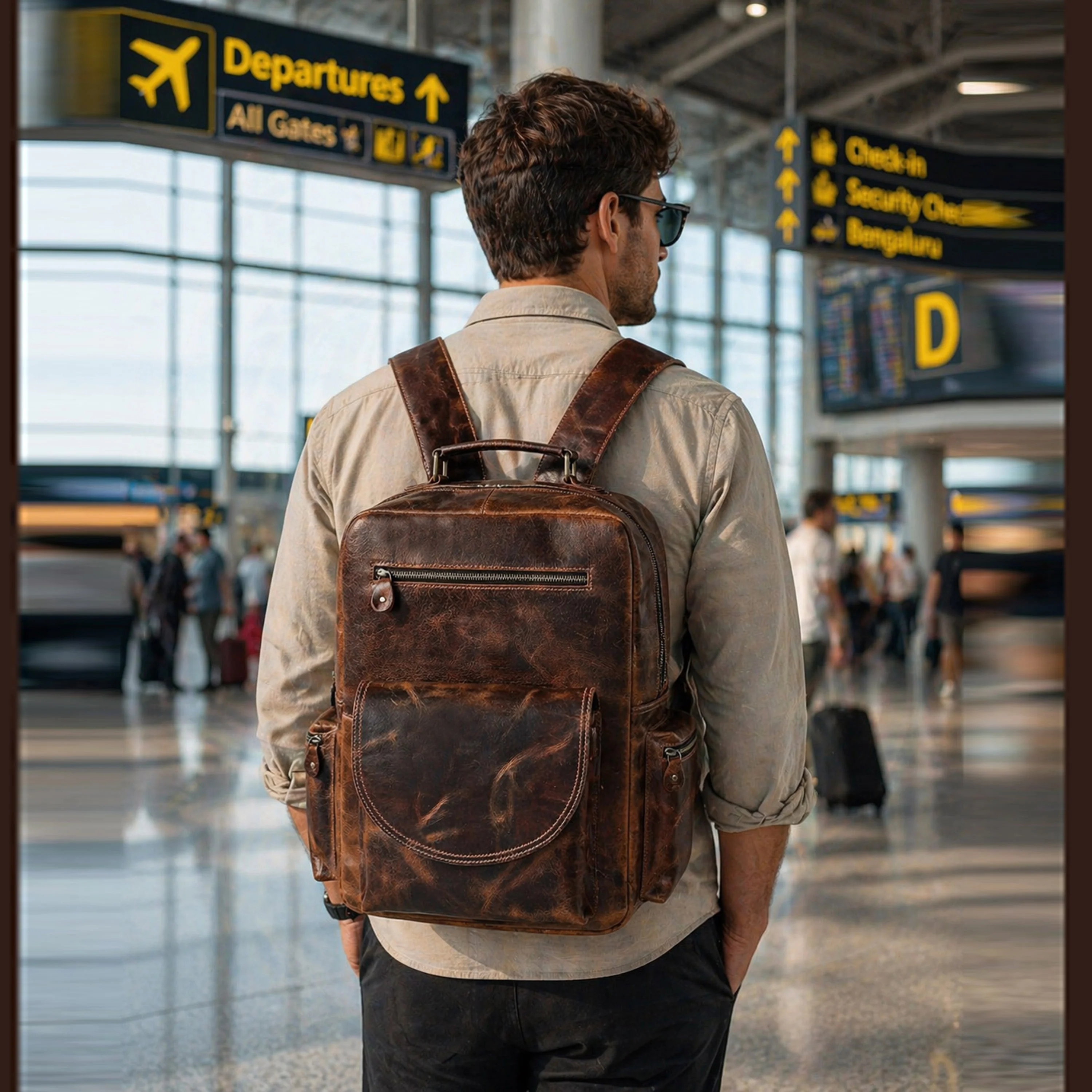 Full Grain Buffalo Leather Backpack - Image 15