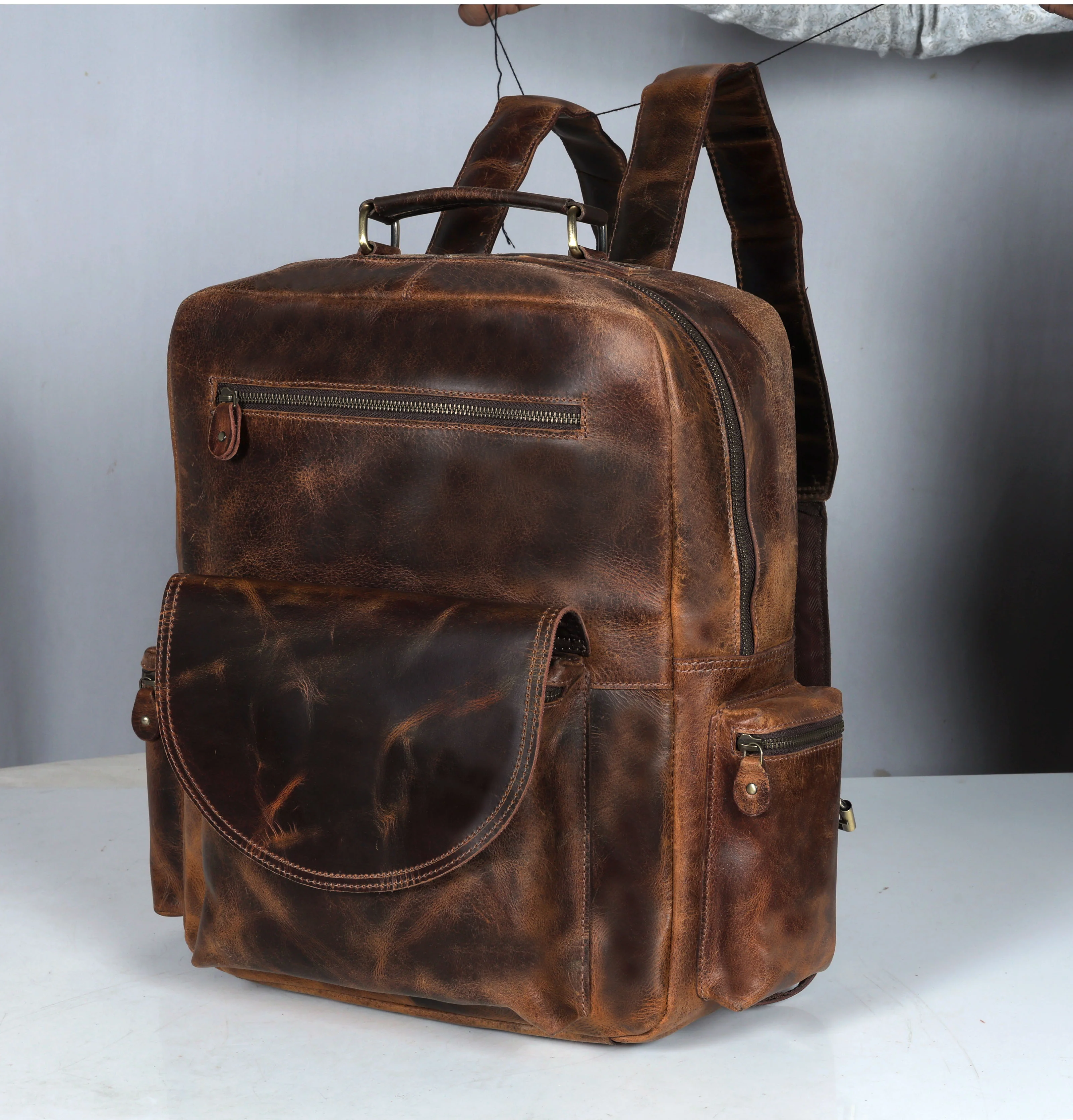 Full Grain Buffalo Leather Backpack - Image 3