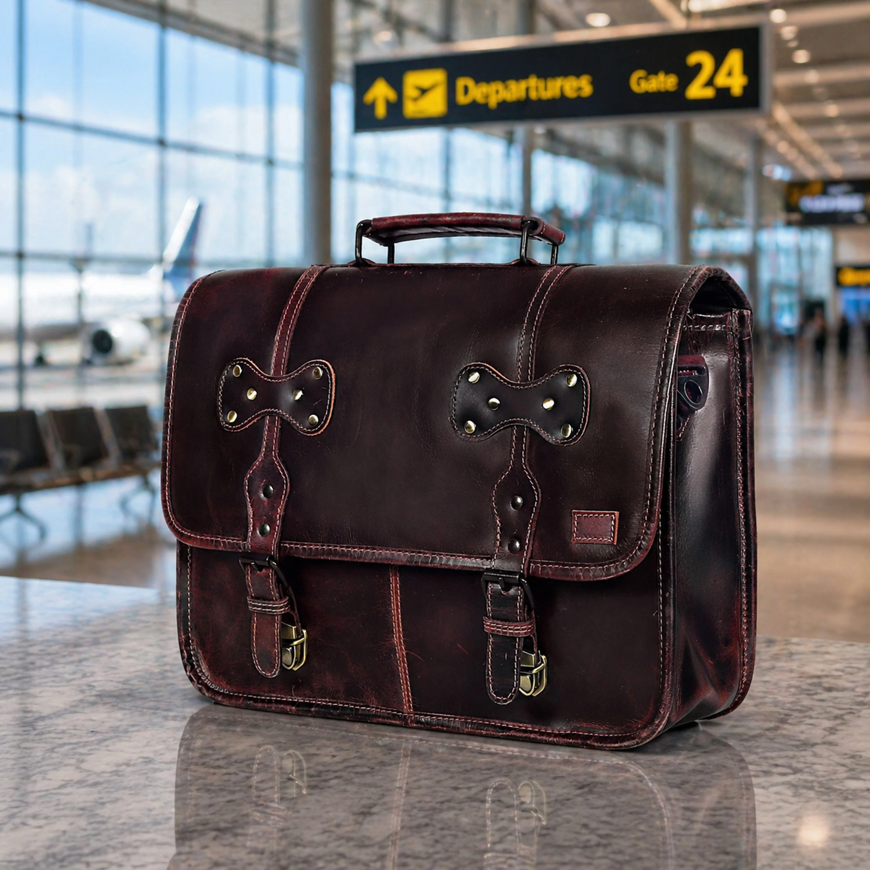 Metro Carry Leather Messenger Bag - Image 17