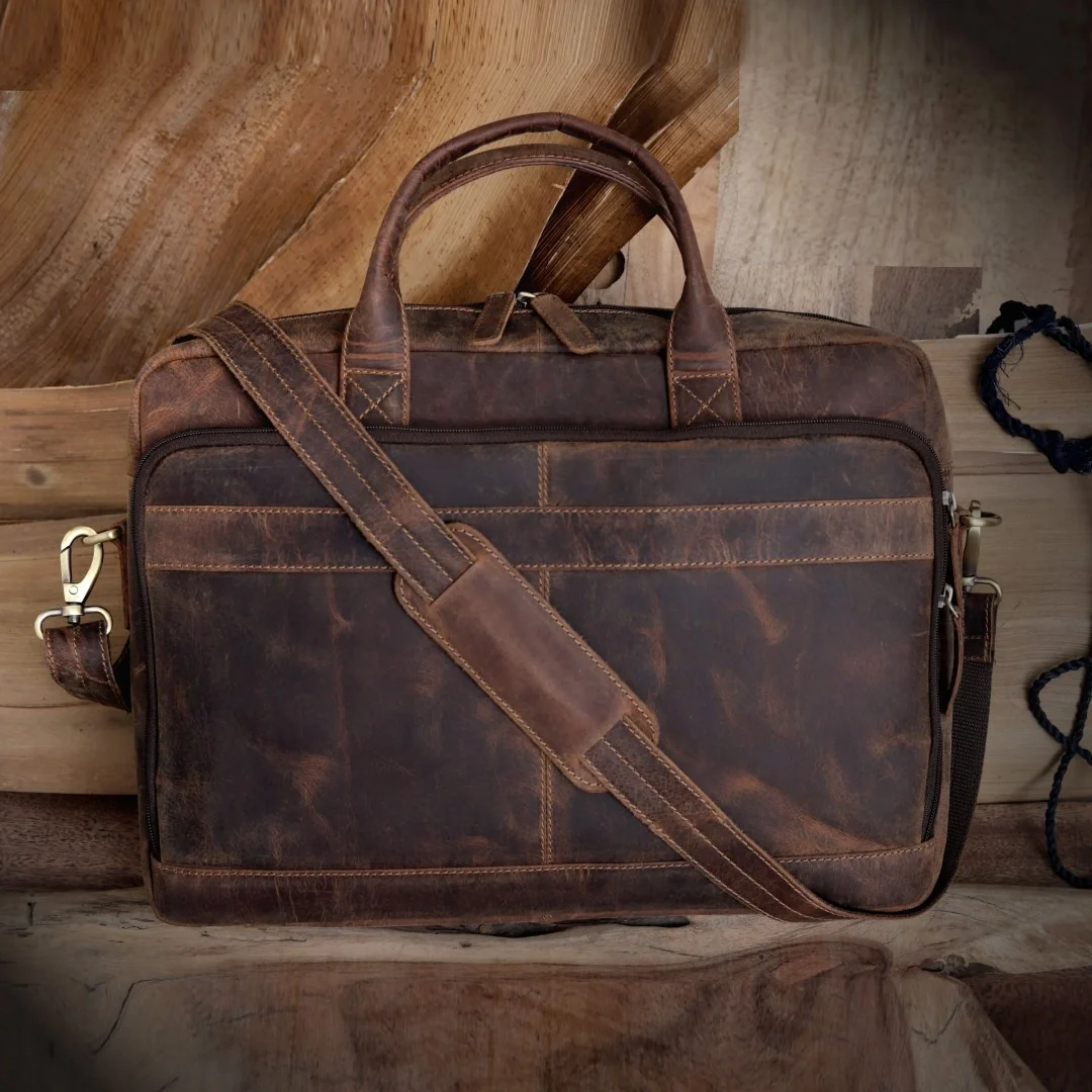 Ocean Leather Buffalo Briefcase - Image 15