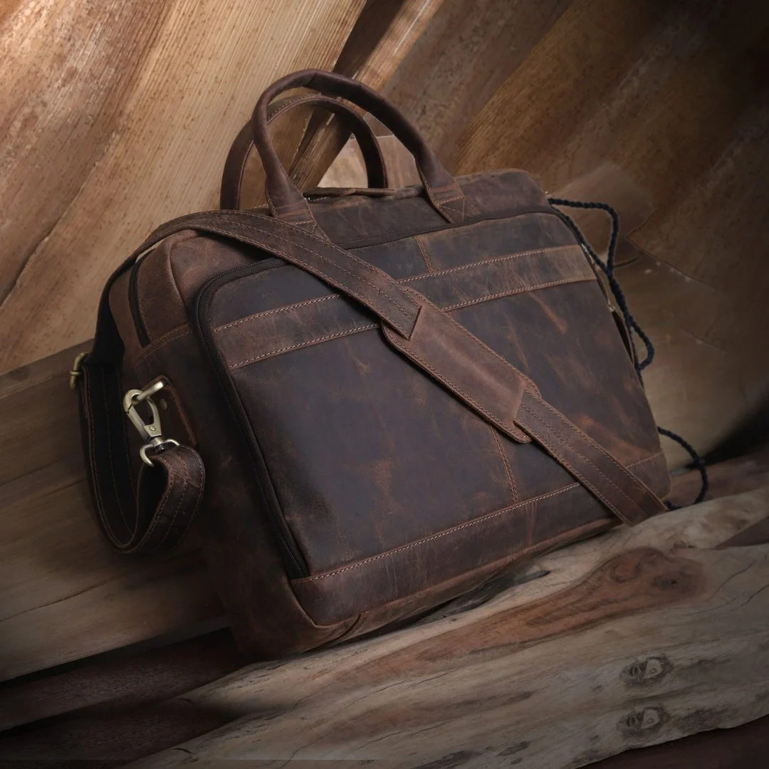 Ocean Leather Buffalo Briefcase - Image 16