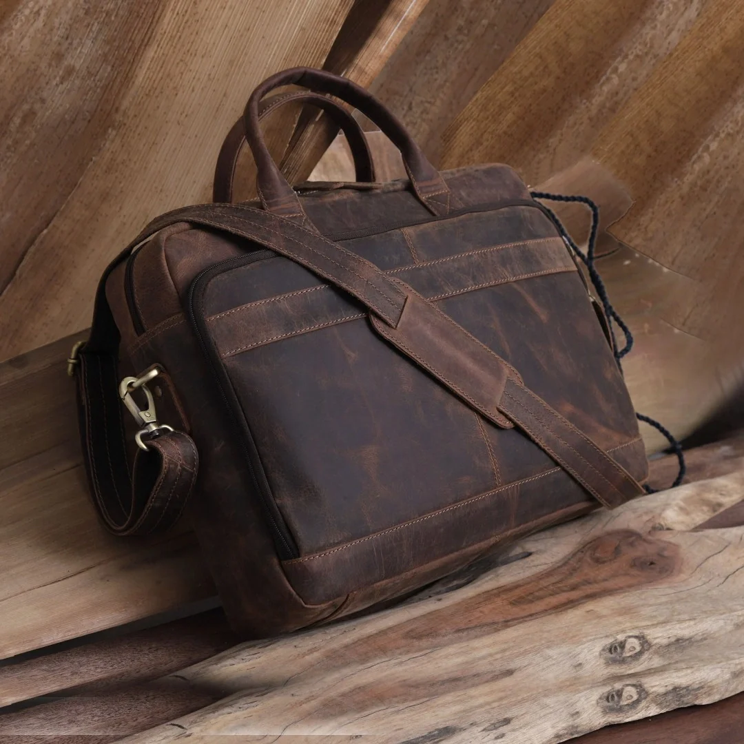 Ocean Leather Buffalo Briefcase - Image 18