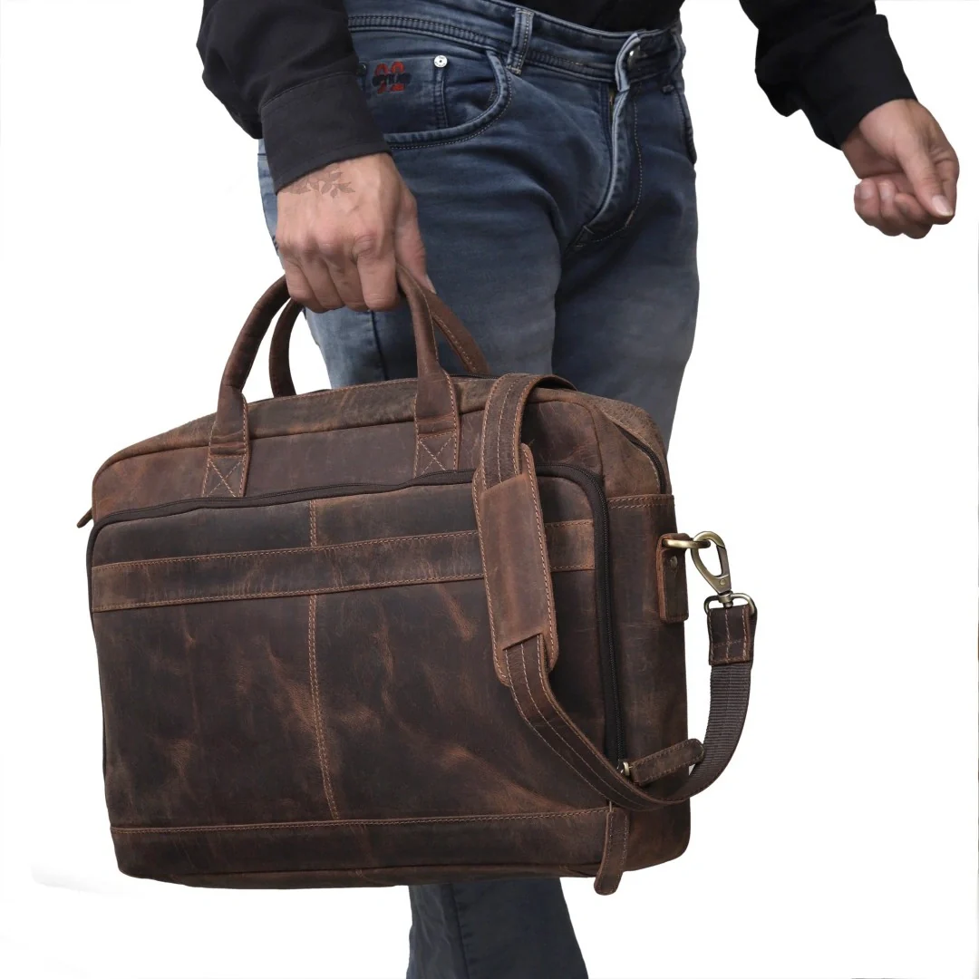 Ocean Leather Buffalo Briefcase - Image 6