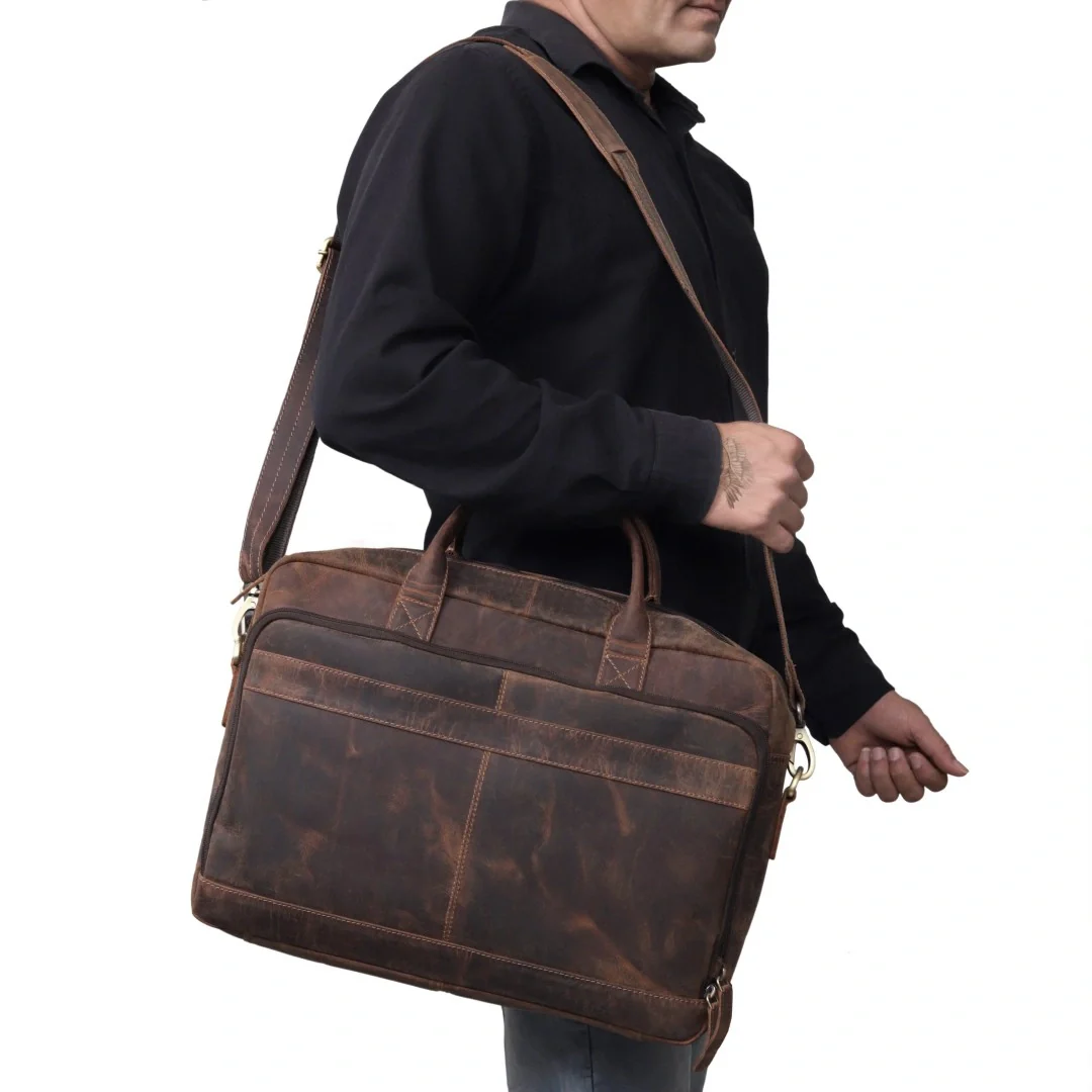 Ocean Leather Buffalo Briefcase - Image 7