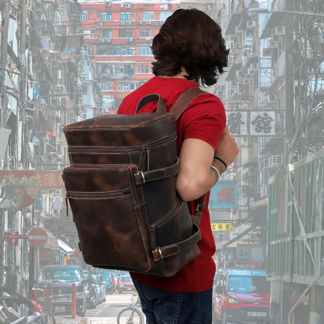 Retro Leather buffalo backpack - Image 10