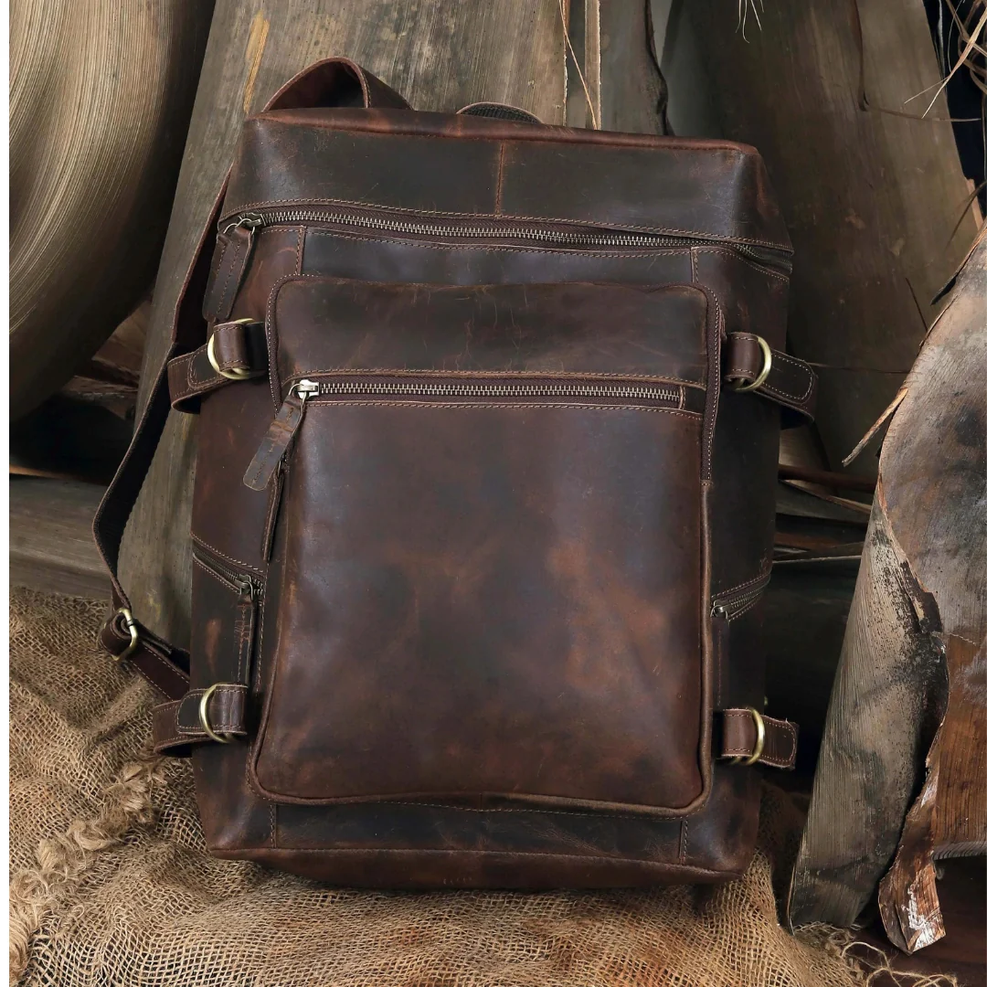 Retro Leather buffalo backpack - Image 21