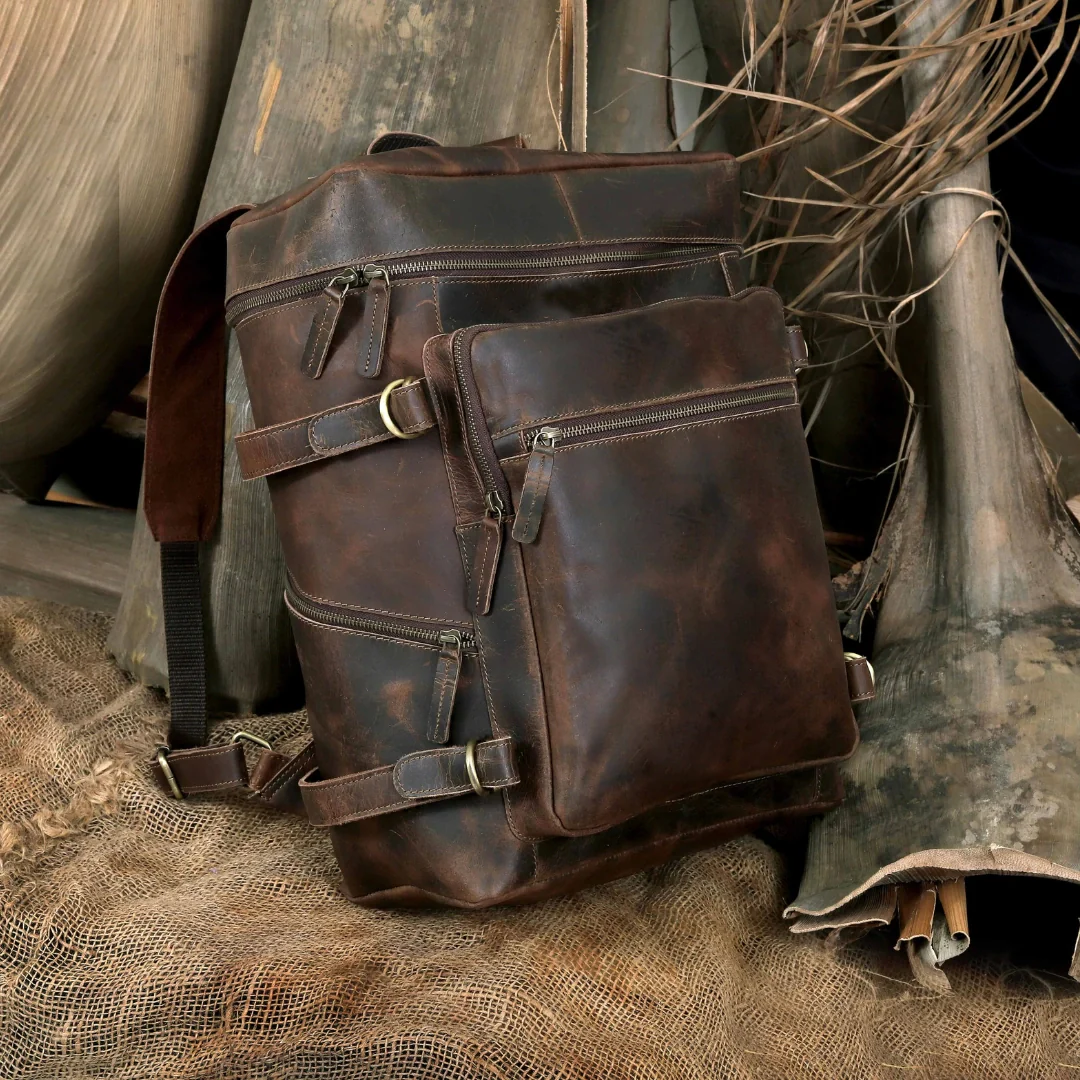 Retro Leather buffalo backpack - Image 22