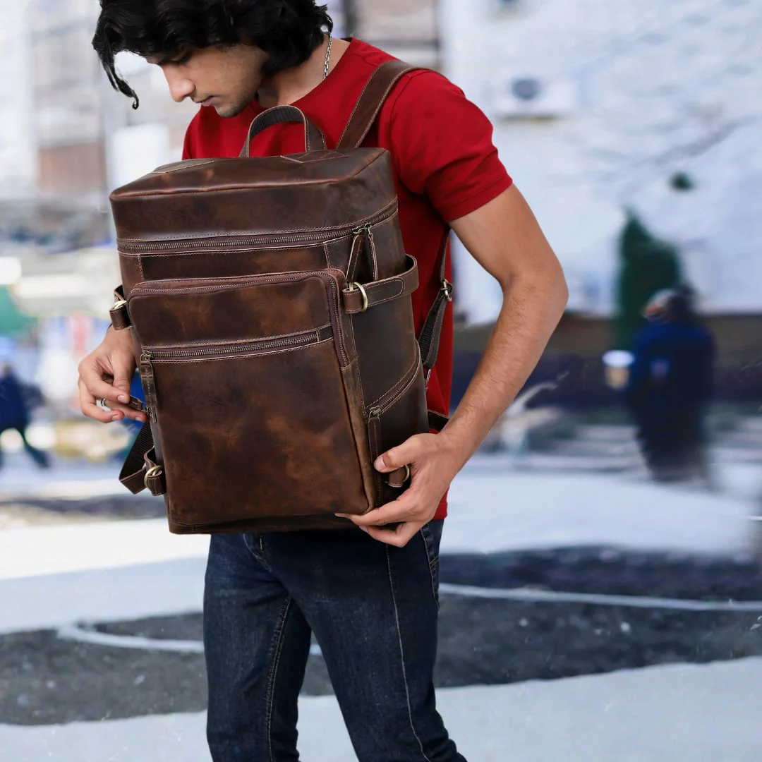 Retro Leather buffalo backpack - Image 7