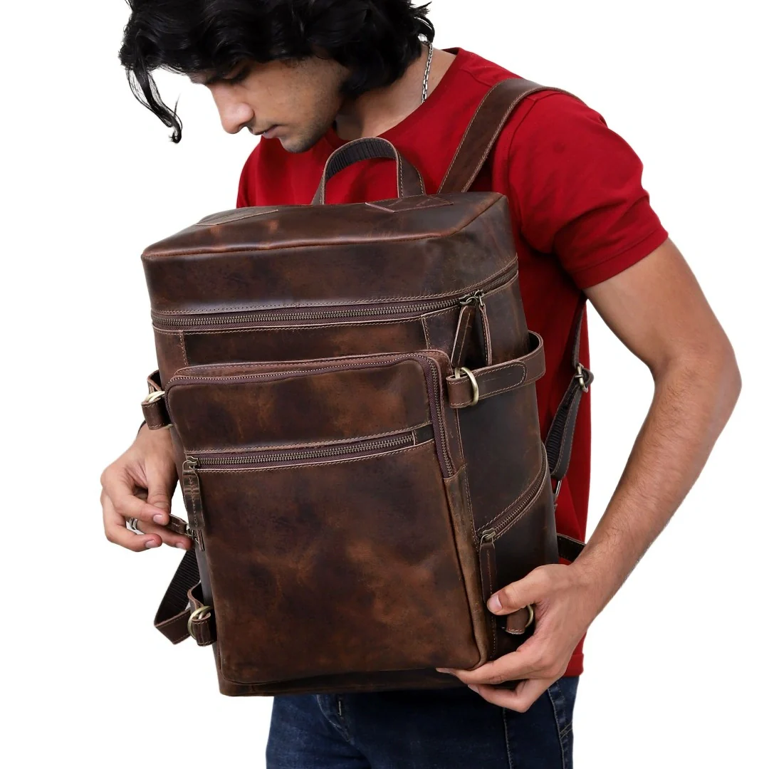 Retro Leather buffalo backpack - Image 8
