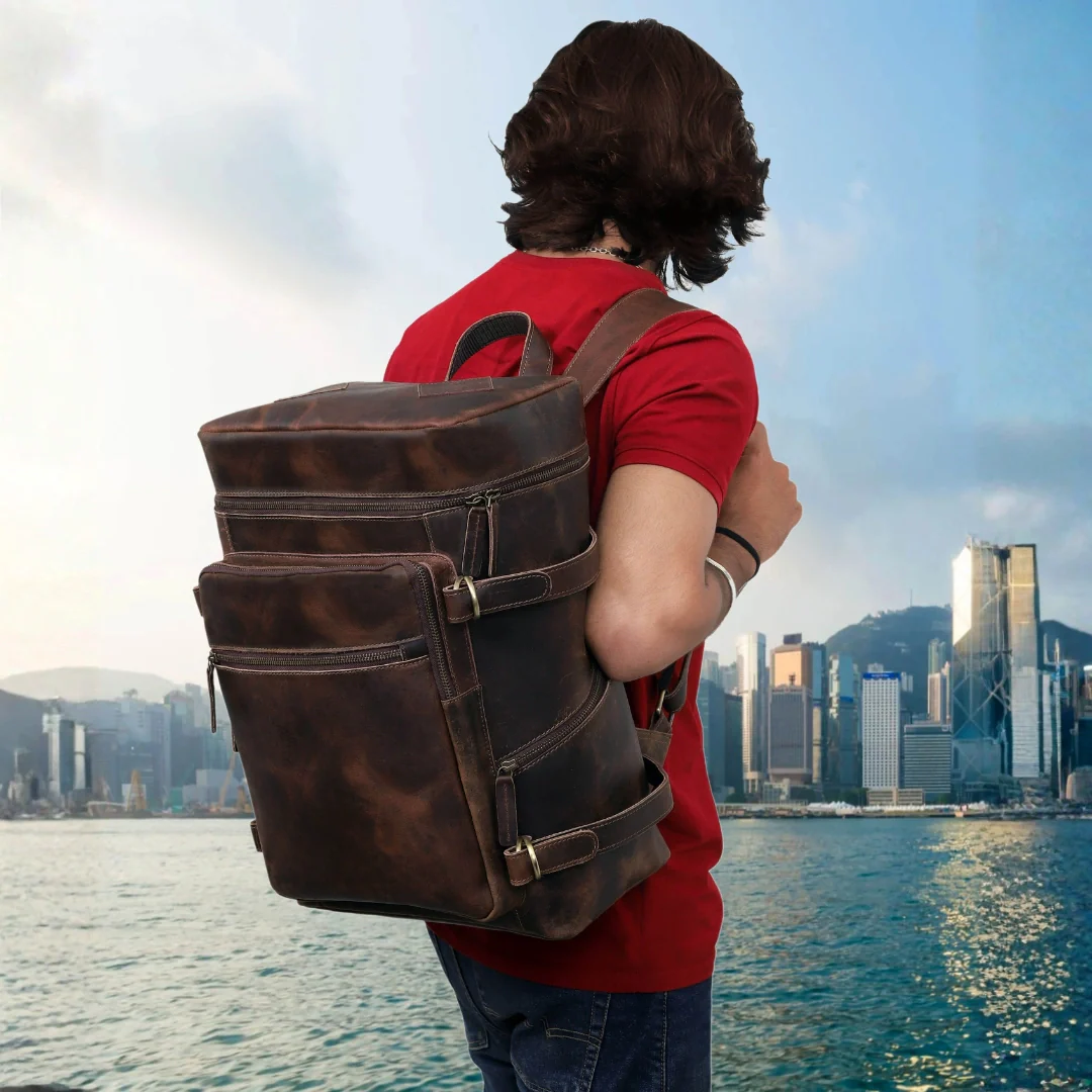 Retro Leather buffalo backpack - Image 9
