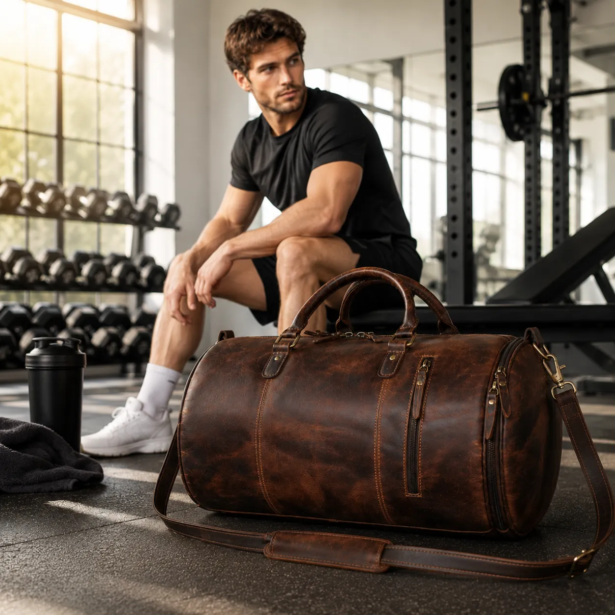 The Buffalo Leather Gym Bag - Image 4