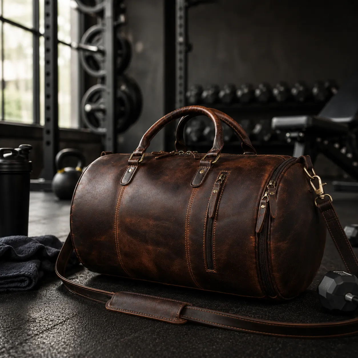 The Buffalo Leather Gym Bag - Image 6