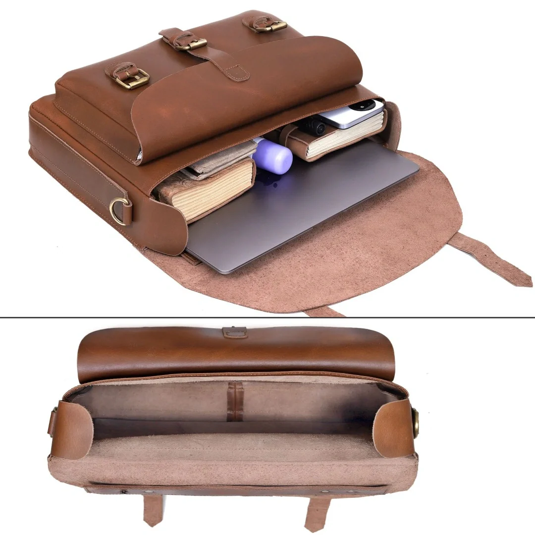 The Executive Leather Messenger Bag - Image 4
