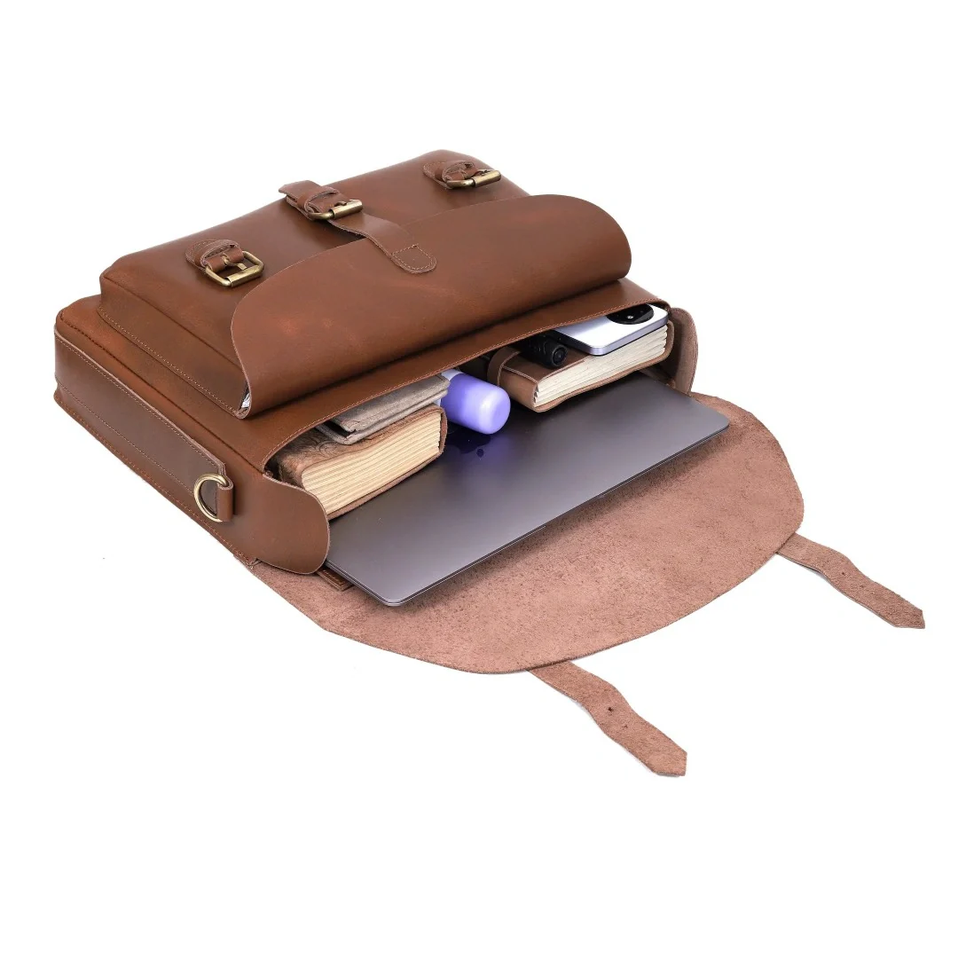 The Executive Leather Messenger Bag - Image 7