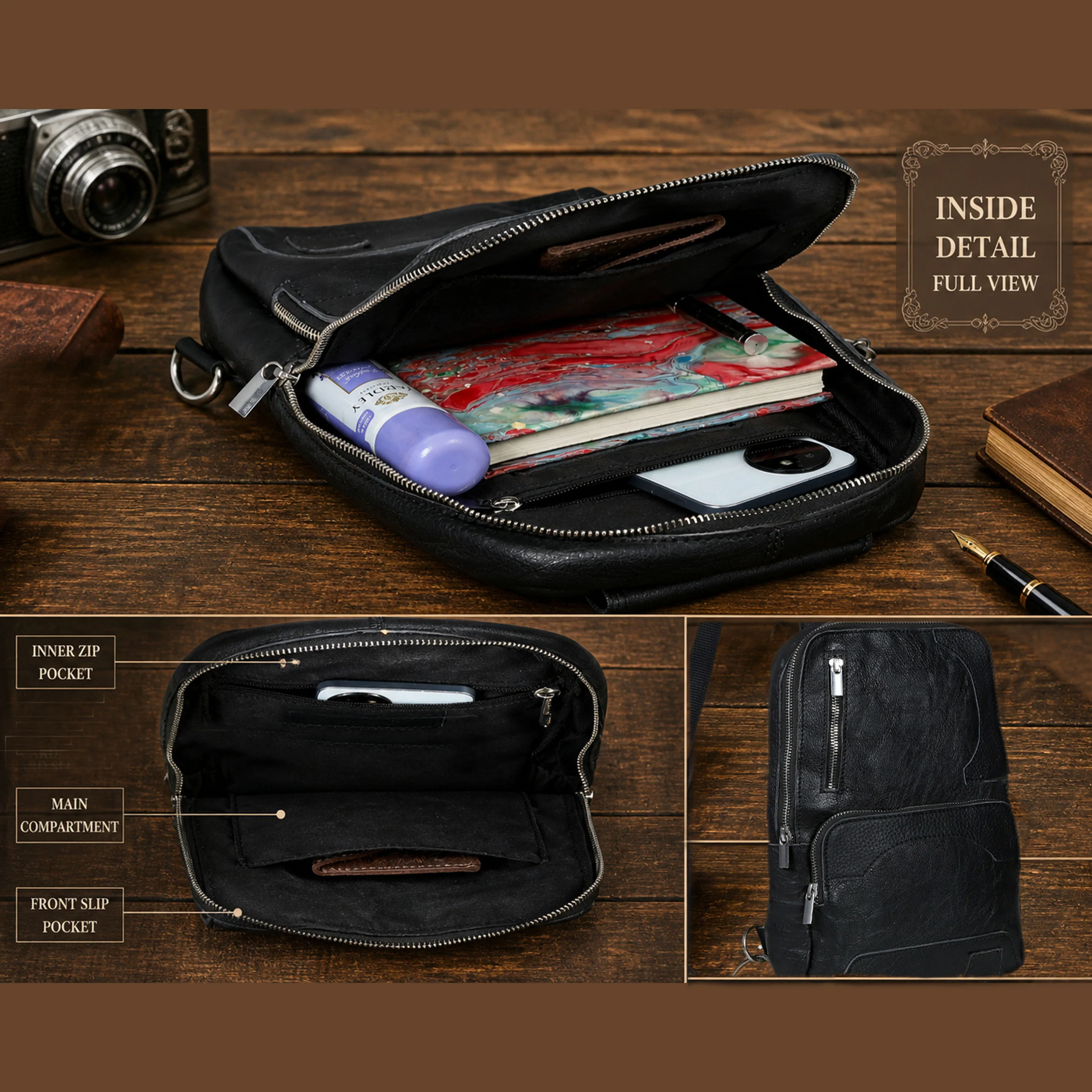The Kingsman Leather Sling Fanny Pack - Image 5