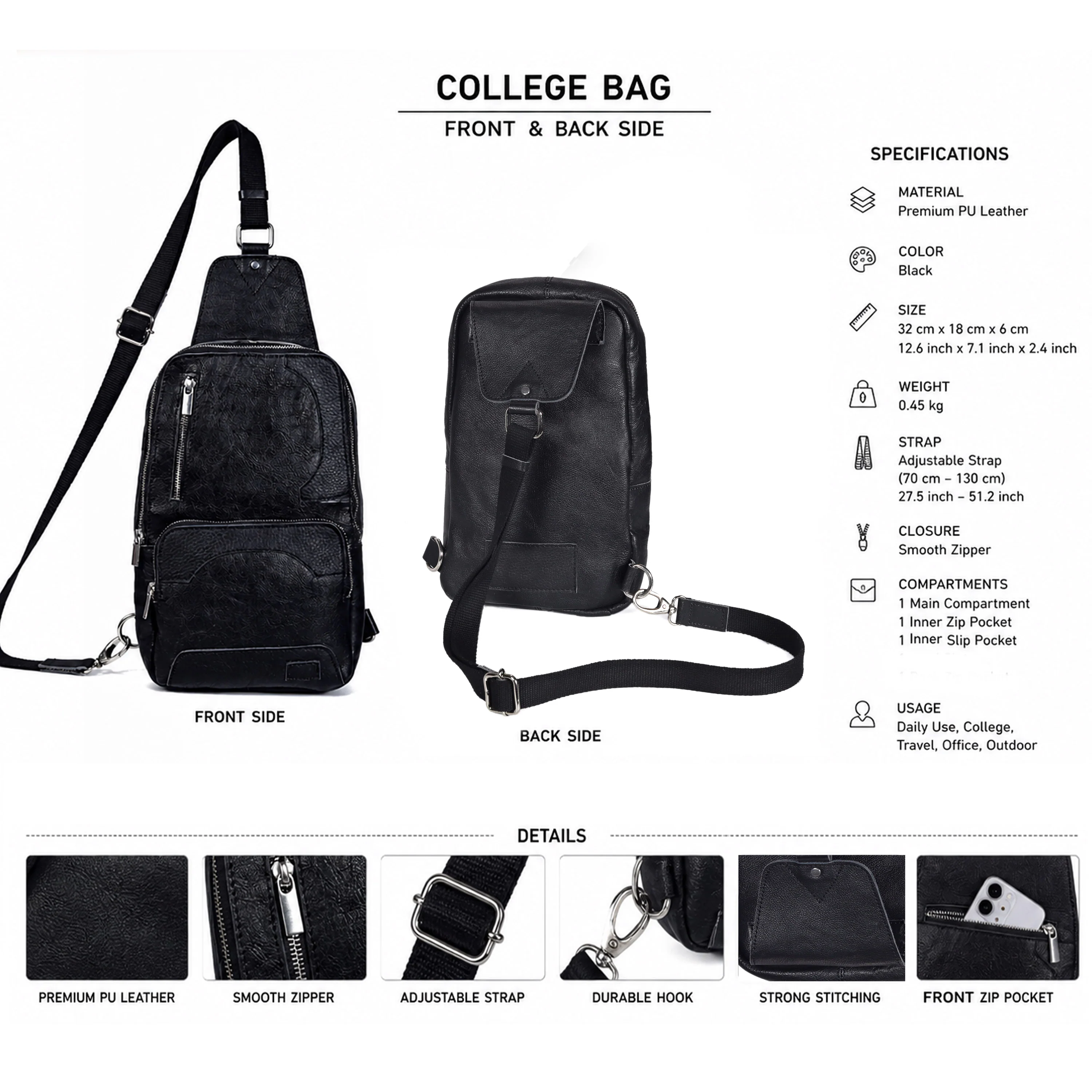 The Kingsman Leather Sling Fanny Pack - Image 6