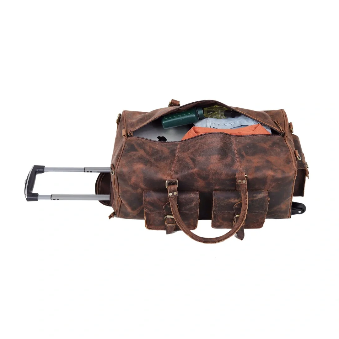 The Legendary Vintage Classic Buffalo Leather Travel Duffle Bag - Image 11