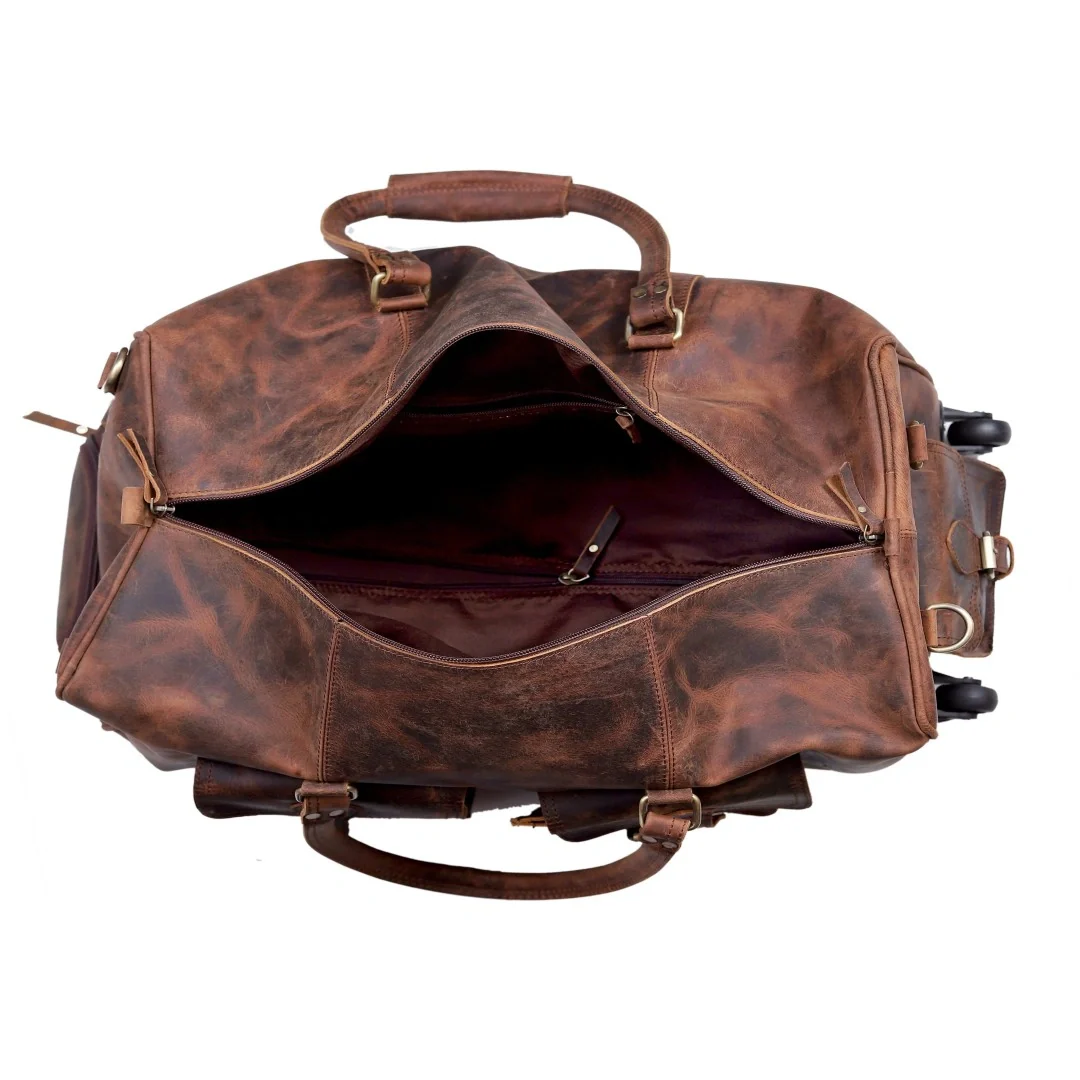 The Legendary Vintage Classic Buffalo Leather Travel Duffle Bag - Image 12