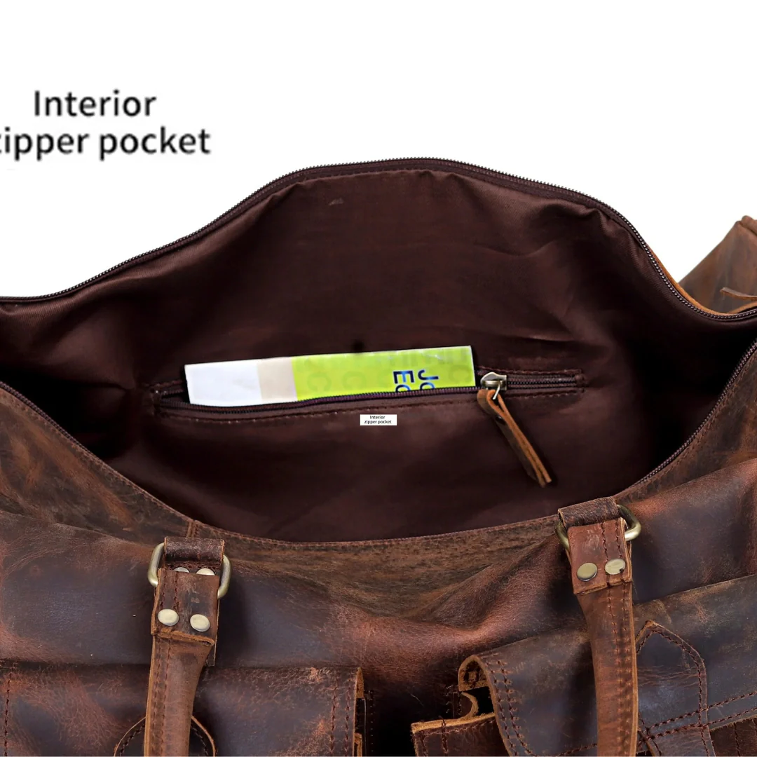 The Legendary Vintage Classic Buffalo Leather Travel Duffle Bag - Image 13