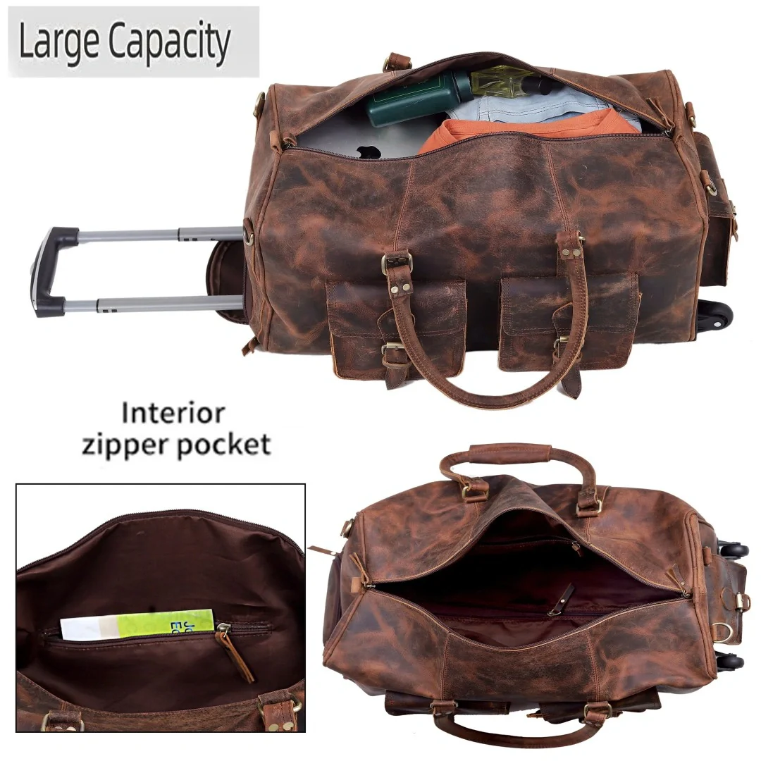 The Legendary Vintage Classic Buffalo Leather Travel Duffle Bag - Image 3