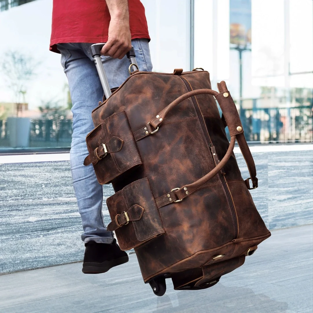 The Legendary Vintage Classic Buffalo Leather Travel Duffle Bag - Image 6