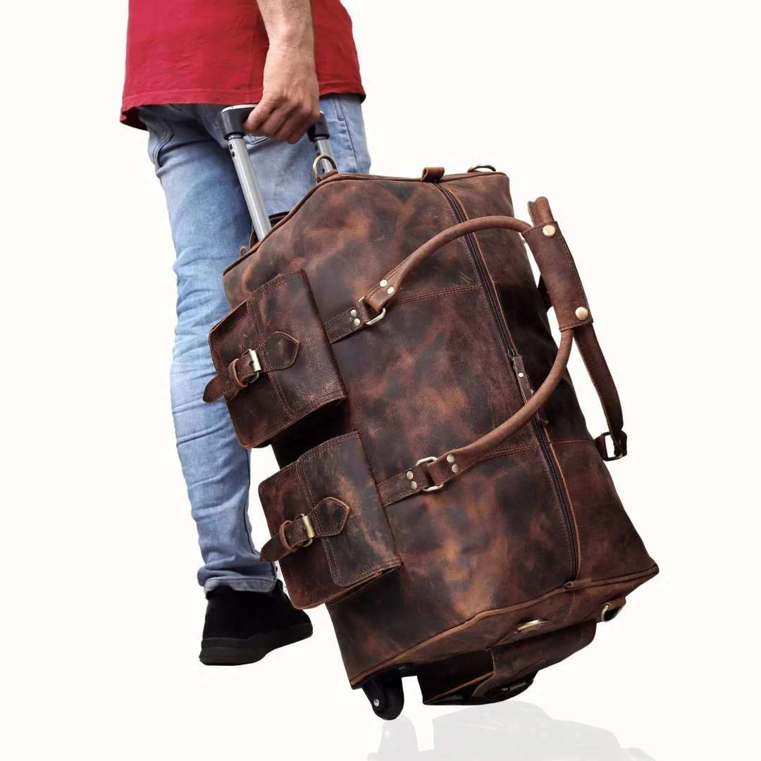 The Legendary Vintage Classic Buffalo Leather Travel Duffle Bag - Image 7