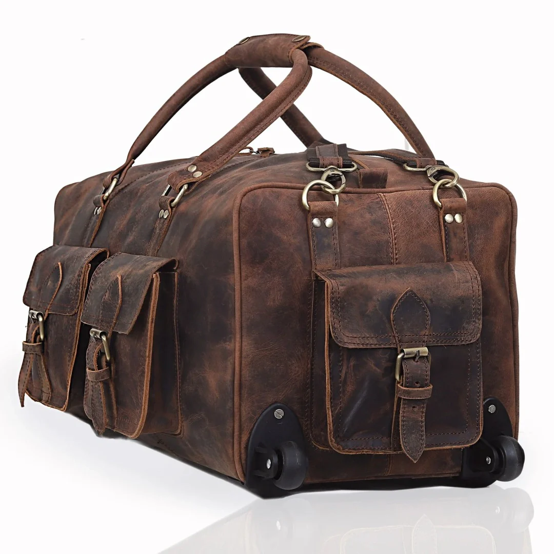 The Legendary Vintage Classic Buffalo Leather Travel Duffle Bag - Image 8