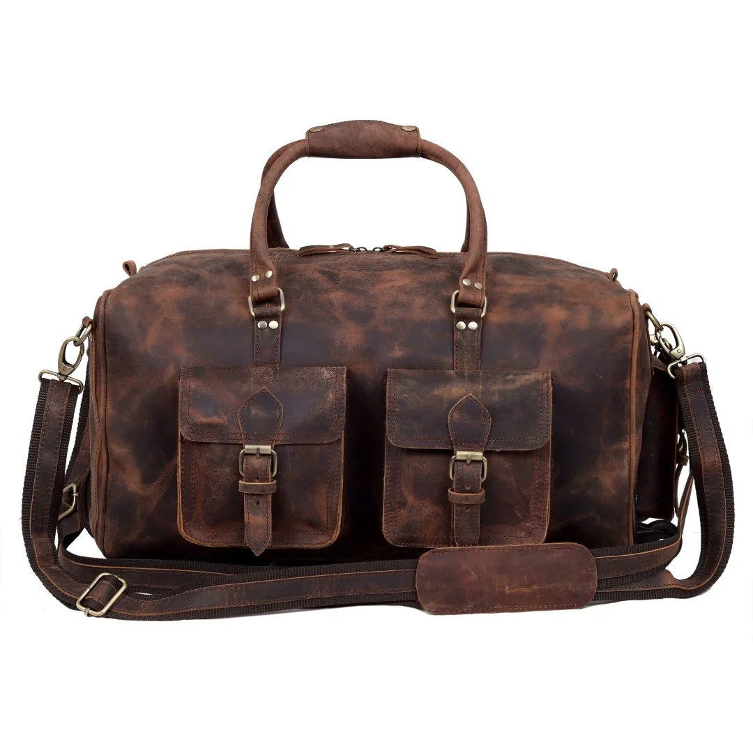 The Legendary Vintage Classic Buffalo Leather Travel Duffle Bag - Image 9