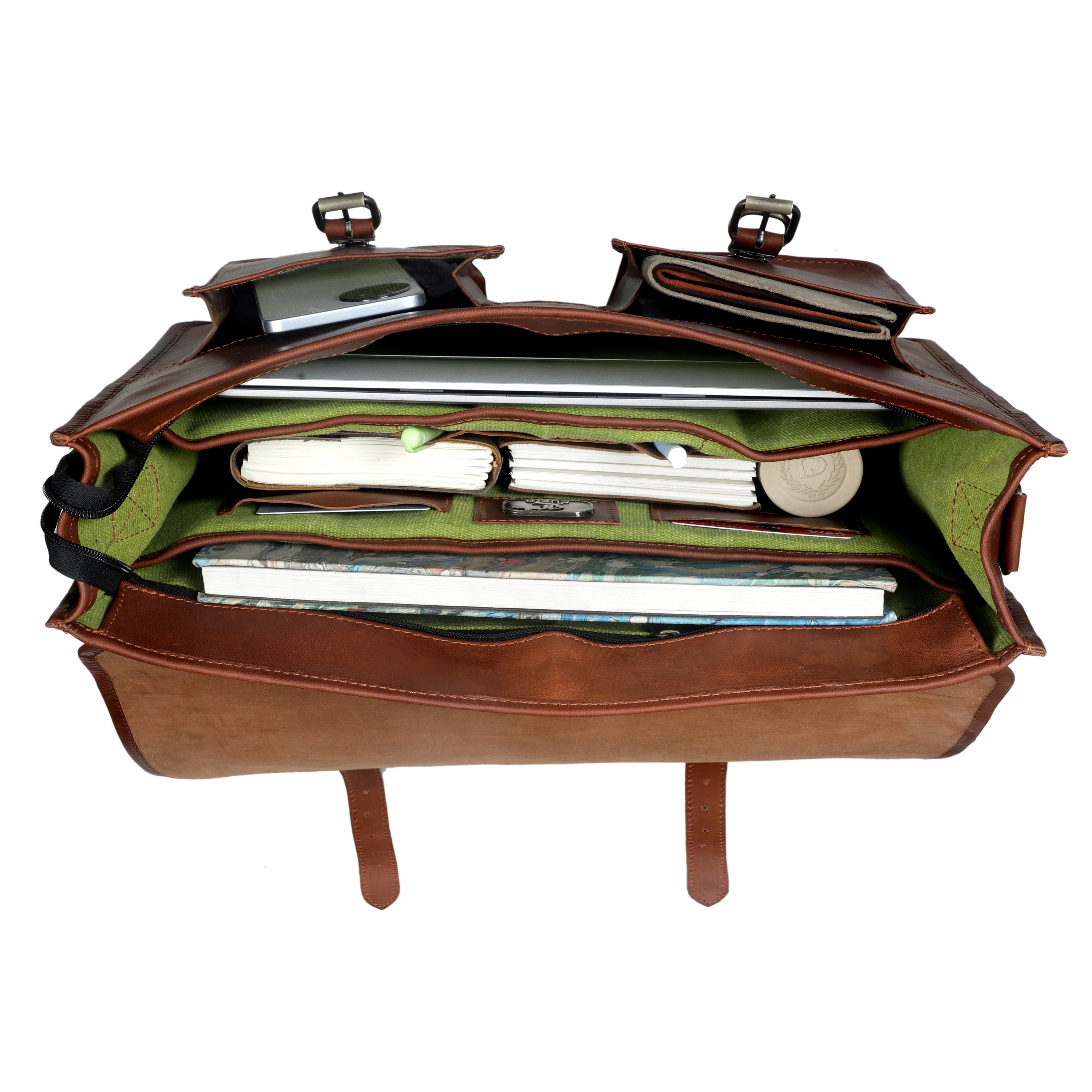 The Lunar Leather messenger Bag - Image 12