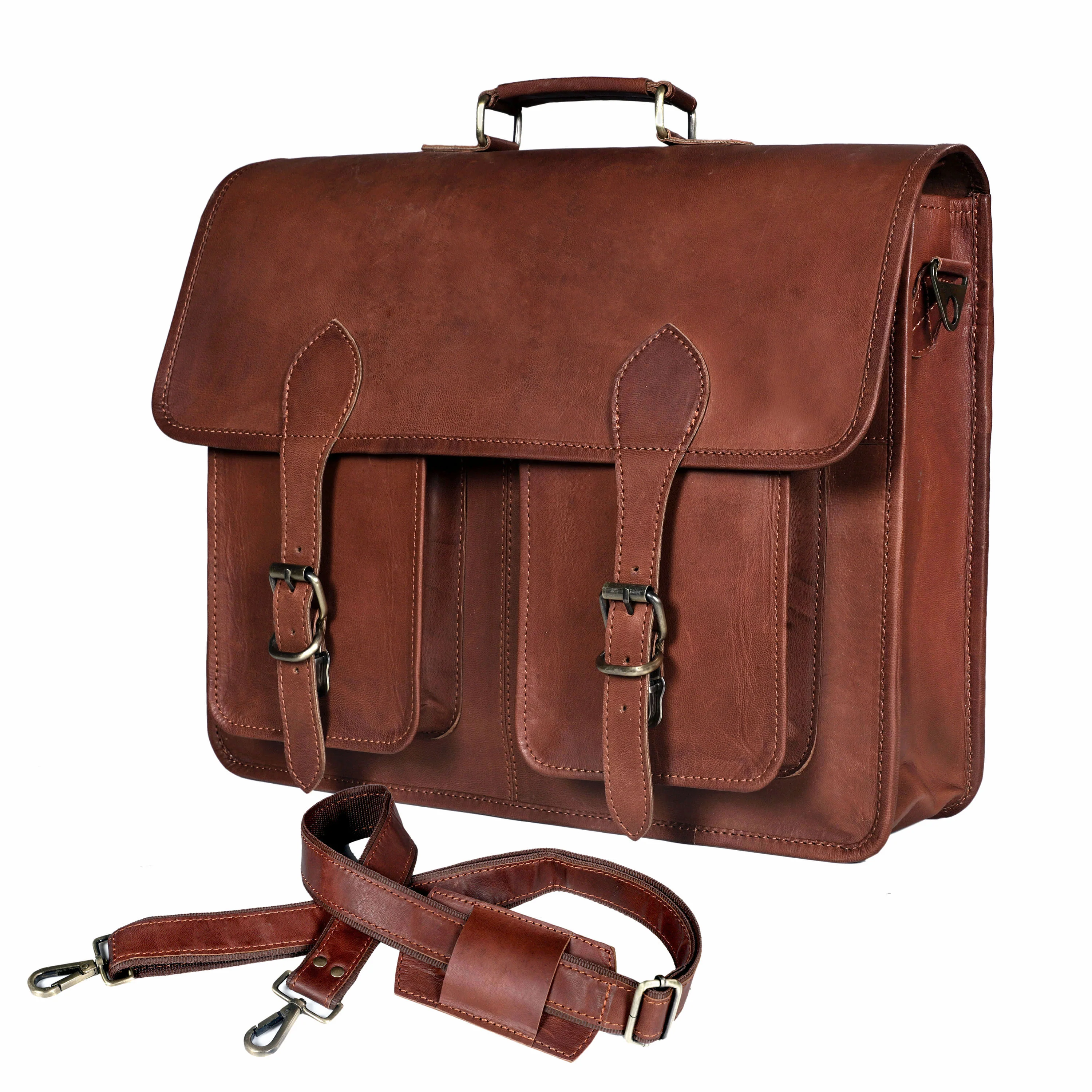 The Lunar Leather messenger Bag - Image 13