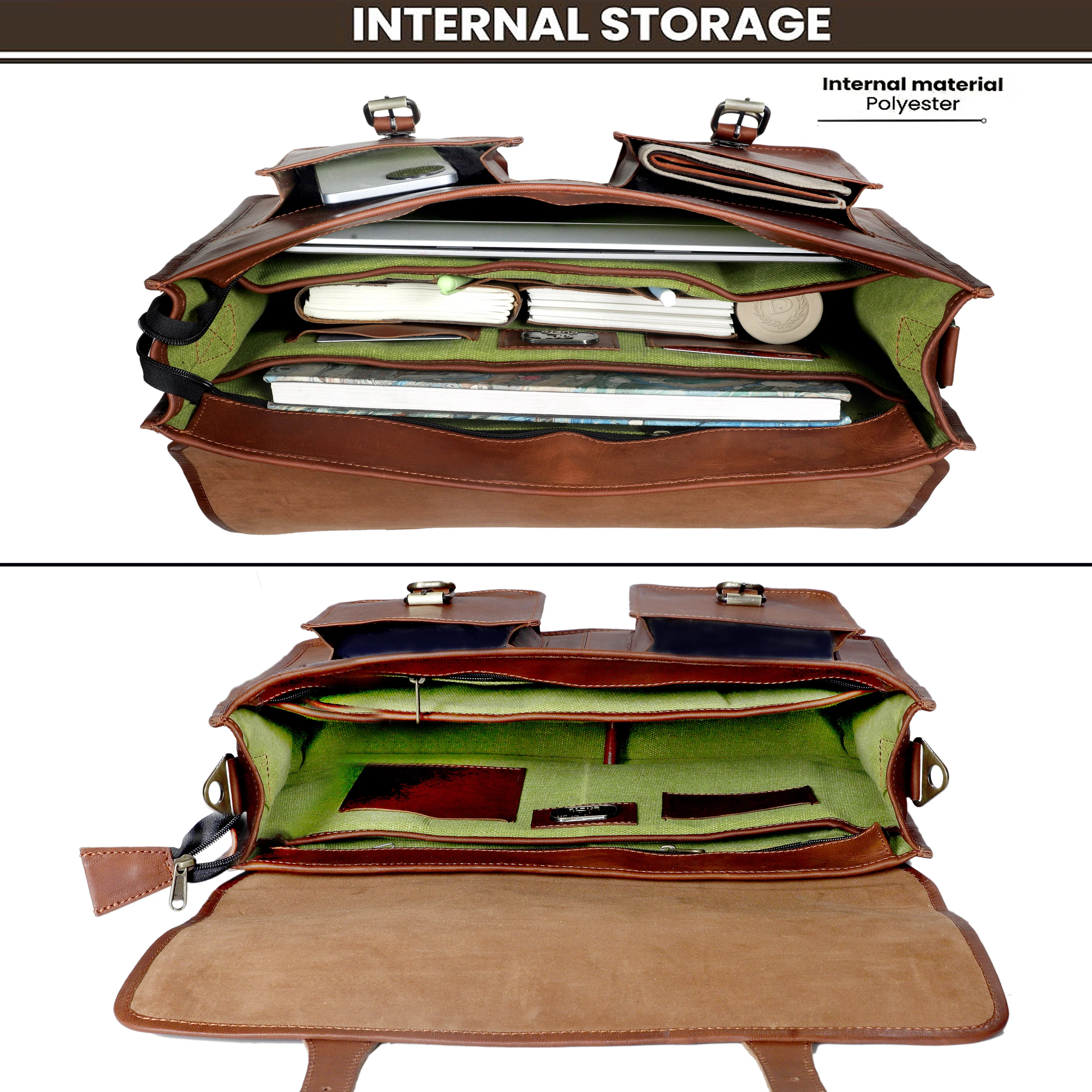 The Lunar Leather messenger Bag - Image 2