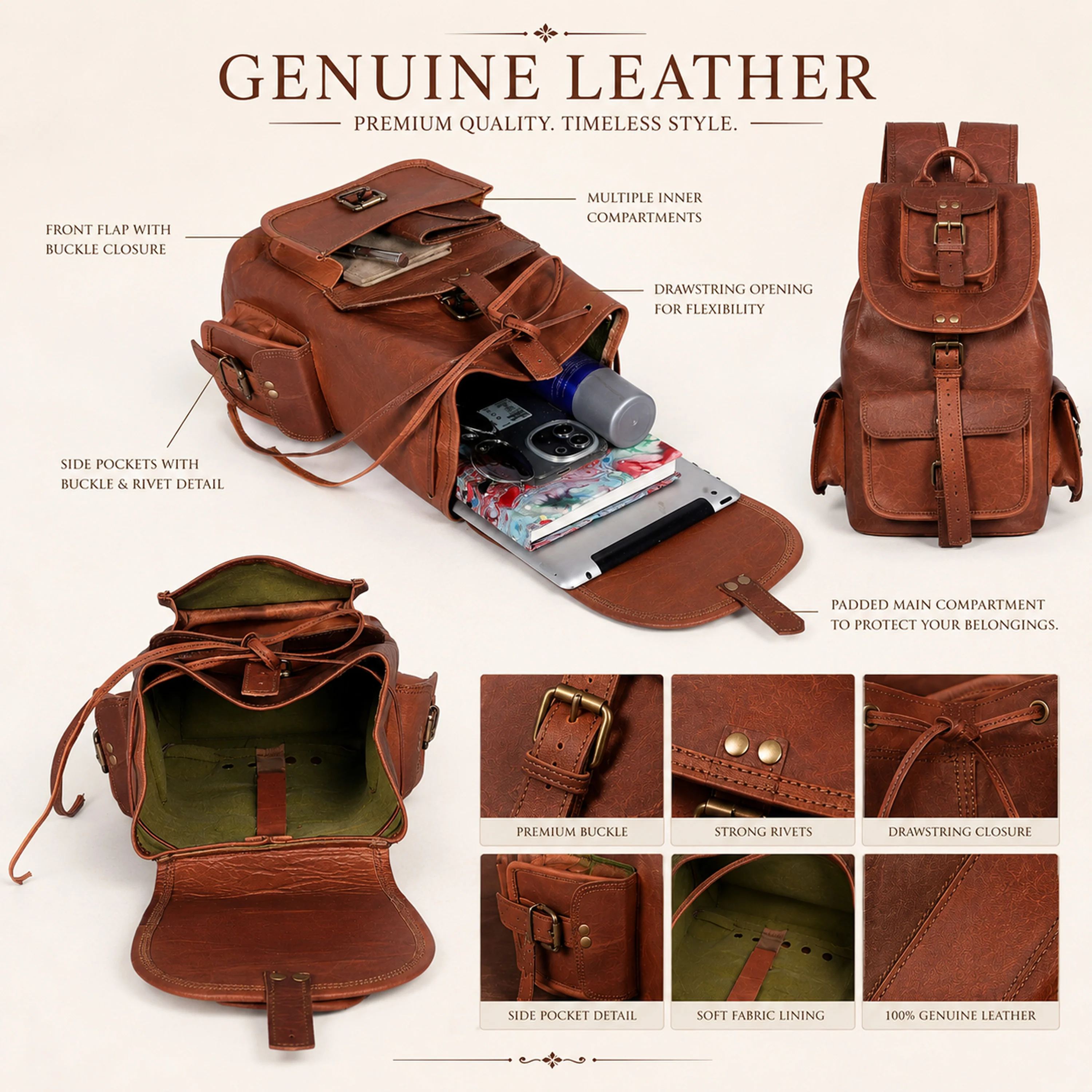 The Prestige Leather backpack - Image 9