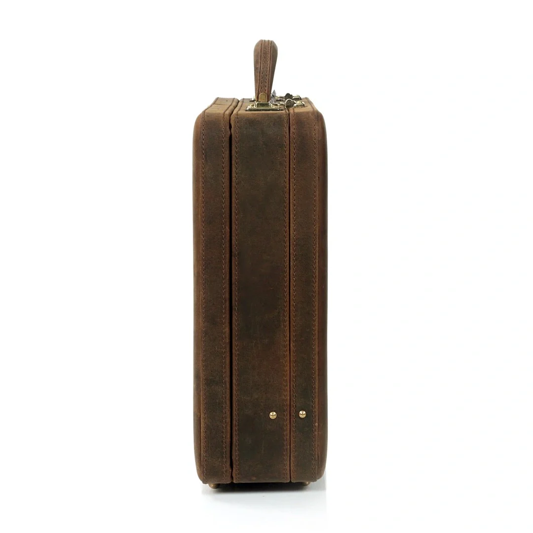 The Vintage Buffalo Leather hard shell attachéd Case Briefcase - Image 14