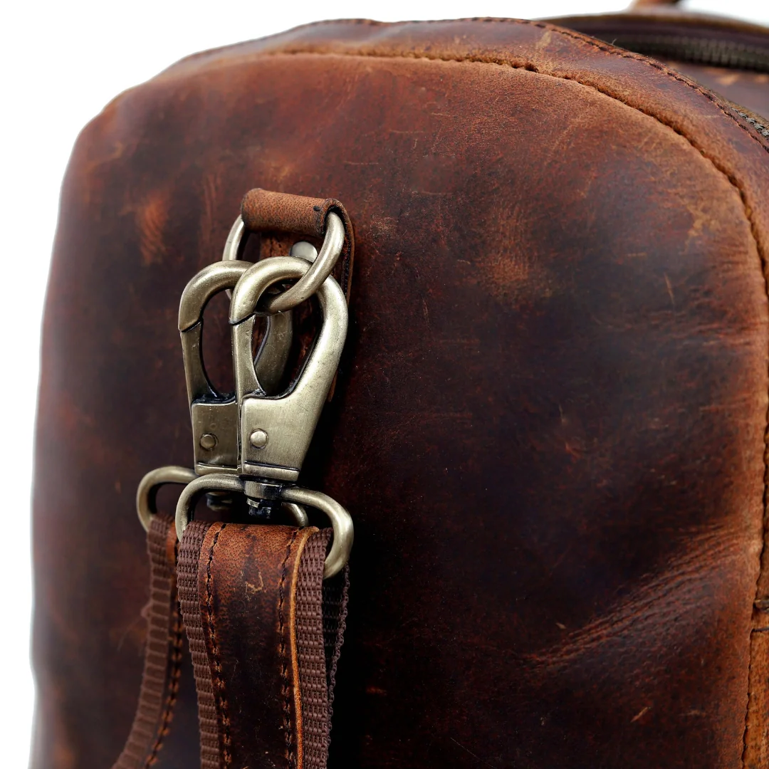 Vintage Radiant Buffalo Leather Duffle Bag - Image 11