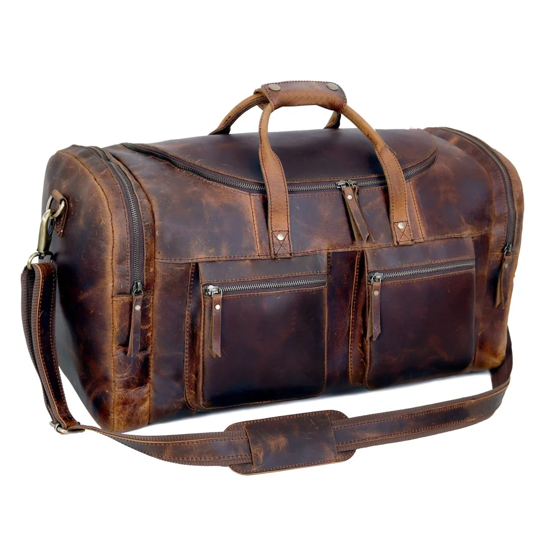Vintage Radiant Buffalo Leather Duffle Bag - Image 14