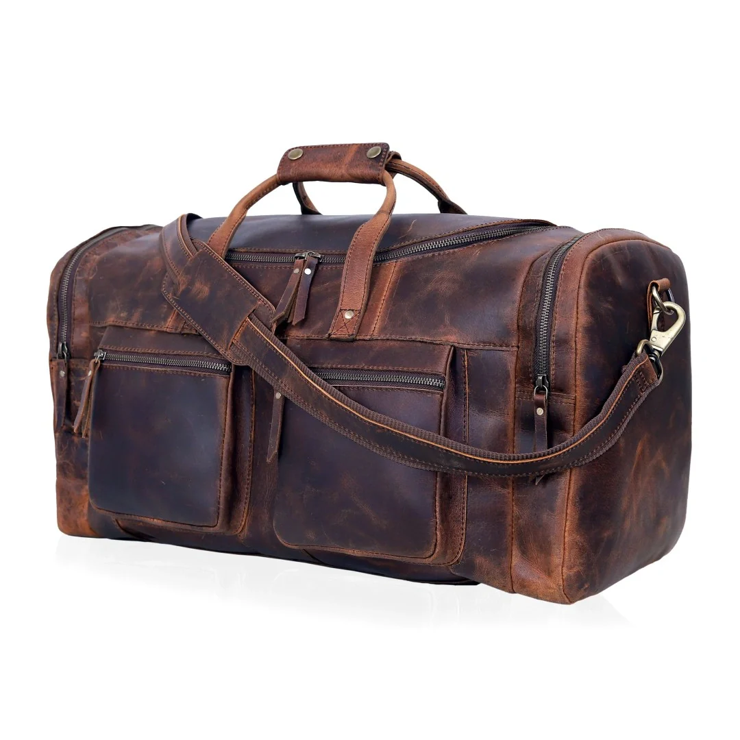 Vintage Radiant Buffalo Leather Duffle Bag - Image 17