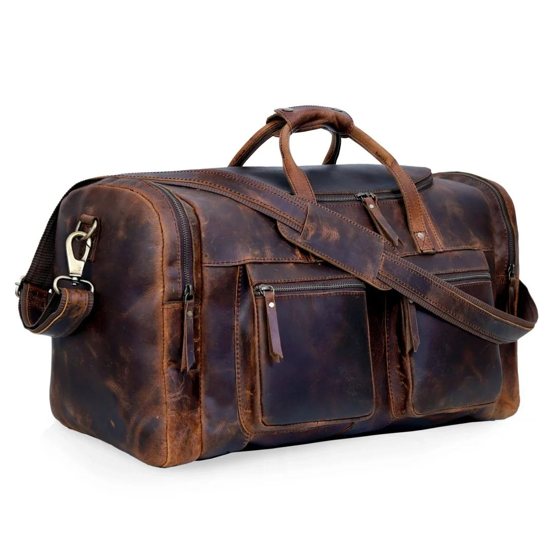 Vintage Radiant Buffalo Leather Duffle Bag - Image 19