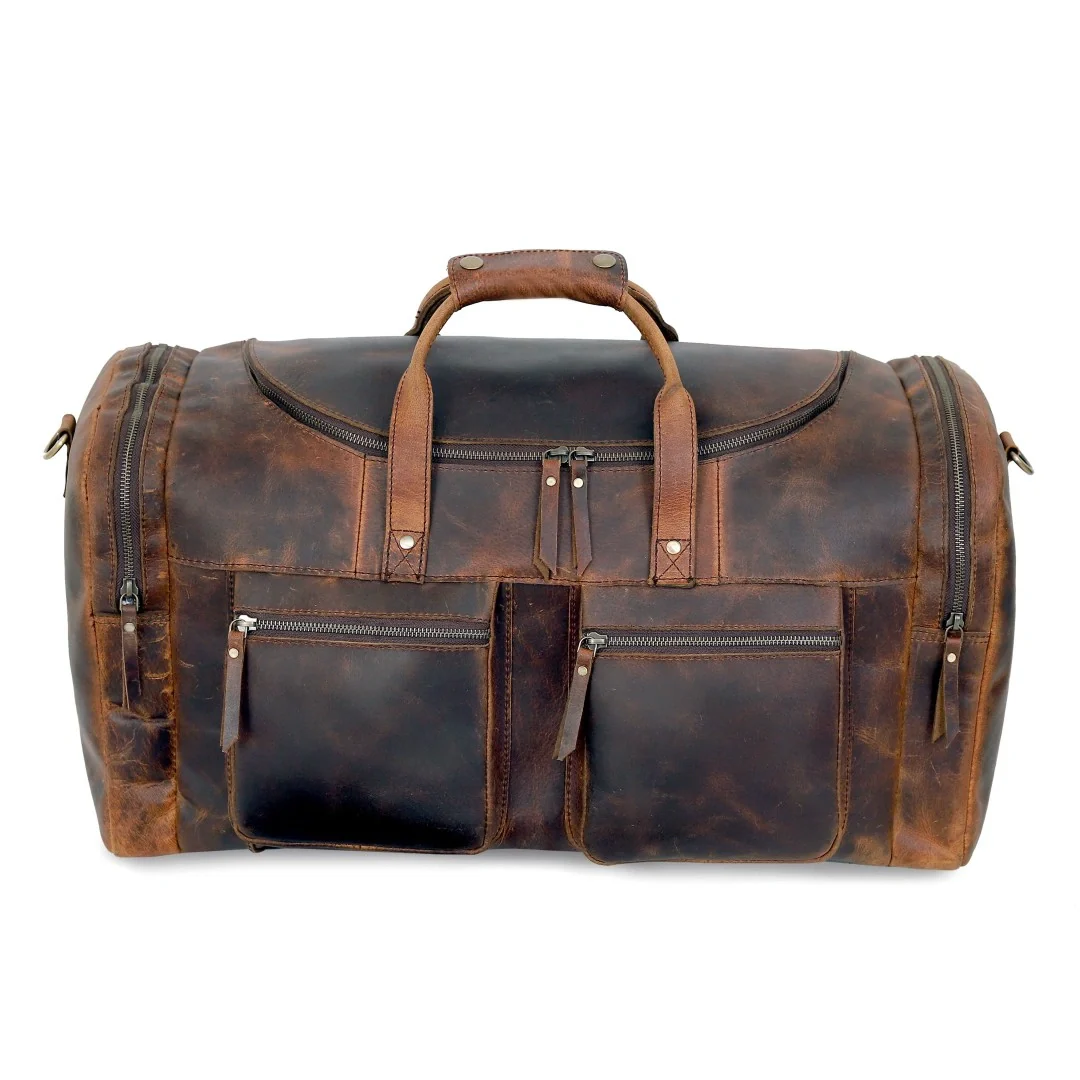 Vintage Radiant Buffalo Leather Duffle Bag - Image 2