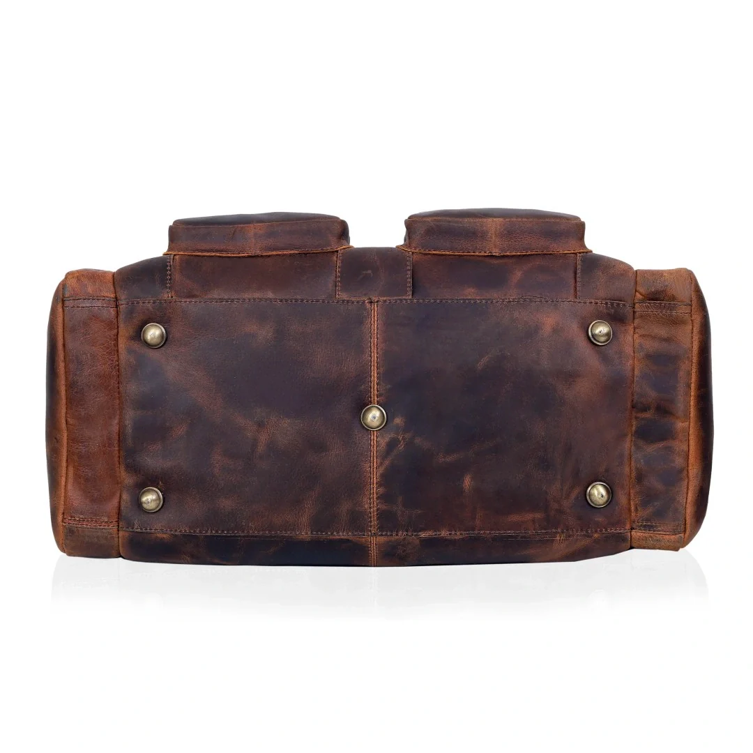 Vintage Radiant Buffalo Leather Duffle Bag - Image 8