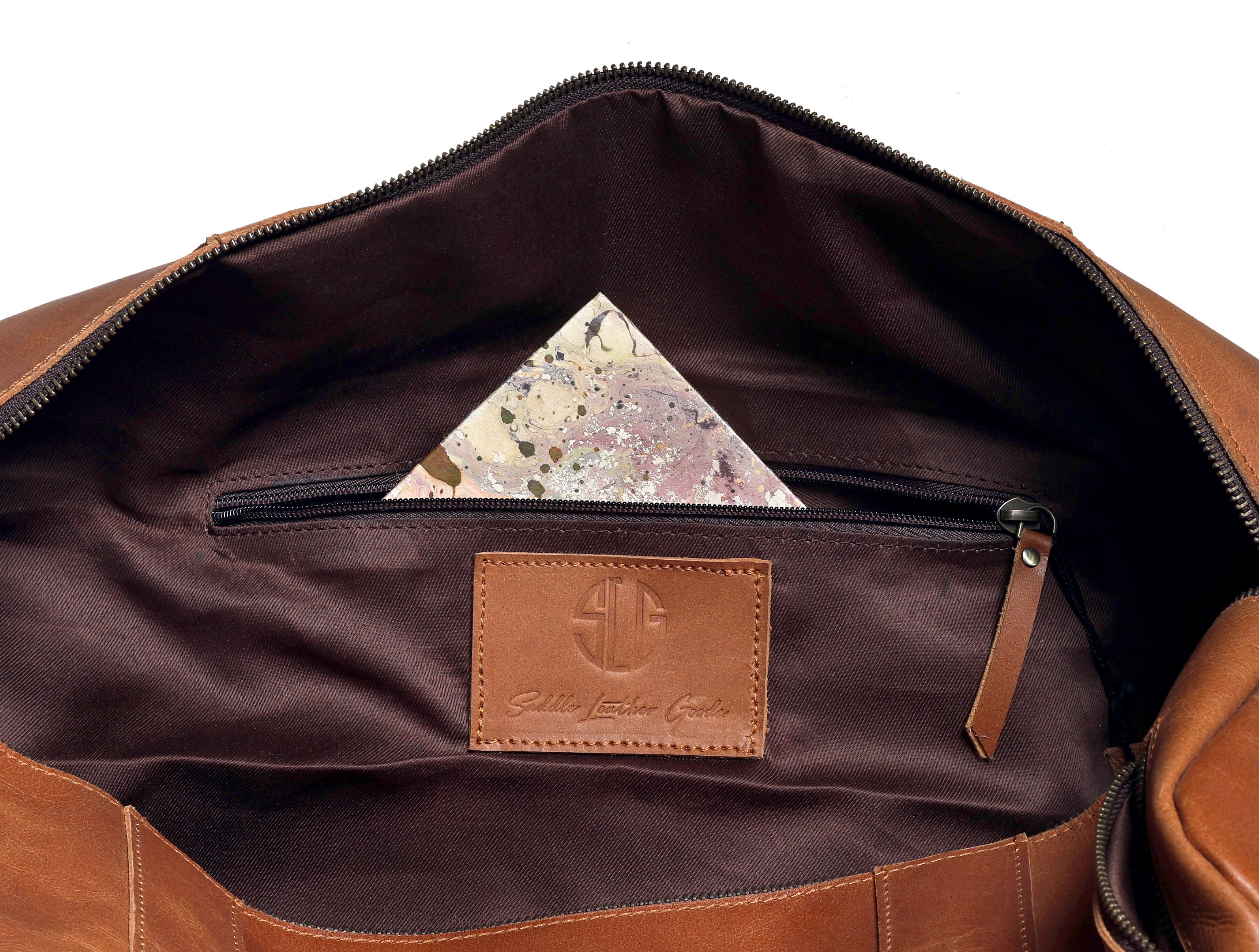 Vintara Buffalo Leather Travel Duffle Bag - Image 8